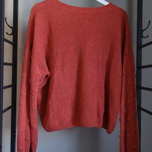 Society 212 Ribbed Coral Knit Sweater, Size L